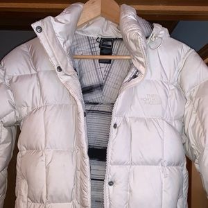 North Face women’s down jacket size Small white